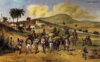 Johann Moritz Rugendas veio para o Brasil em 1821, integrando a Expedio Langsdorff como desenhista e documentarista. Em 1824, viajou para Minas Gerais e registrou paisagens, cenas de costumes e o trabalho escravo. Na volta, abandonou a expedio. Passou por Mato Grosso, Bahia e Esprito Santo, retornou ao Rio de Janeiro e seguiu para a Europa. Em 1845, retornou ao Rio de Janeiro e pintou retratos de D. Pedro II, da Imperatriz Tereza Cristina e do Prncipe D. Afonso. No ano seguinte, partiu definitivamente para a Europa. Por motivos financeiros cedeu sua coleo de desenhos e aquarelas ao Rei Ludwig I, da Baviera, em troca de uma penso anual.<br></br>  Palavras-chave: relaes culturais, arte, expedio, Brasil, paisagens, escravido, retratos.