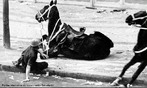 A Passeata dos Cem Mil foi uma manifestao de protesto contra a Ditadura civil-militar instaurada em 1 de abril de 1964 no Brasil, em consequncia da morte do estudante secundarista Edson Lus de Lima Souto, em 28 de maro de 1968. Edson Lus foi assassinado, com uma bala que atingiu o seu corao, por um agente policial quando da invaso do restaurante Calabouo. A manifestao, ocorrida em 26 de junho de 1968, reuniu mais de cem mil pessoas, no centro da cidade do Rio de Janeiro, na regio conhecida como Cinelndia, o que representou um dos mais significativos protestos no perodo ditatorial do Brasil, conhecido tambm como Anos de Chumbo. Onde os manifestantes revindicavam a volta das liberdades democrticas e o fim da censura, alem da luta contra os atos de violncia e represso do governo. <br><br/> Palavras-chave: ditadura, represso, protesto, movimento estudantil, esquerda, direita, comunismo, socialismo, capitalismo.