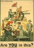 Cartaz de propaganda de guerra australiano da Primeira Guerra Mundial. <br><br/> Palavras-chave: relaes de produo, trabalho, poder, cultura, Austrlia, Primeira Guerra Mundial, propaganda, recrutamento.