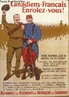 Cartaz de propaganda de guerra canadense da Primeira Guerra Mundial. <br><br/> Palavras-chave: Canad, Primeira Guerra Mundial, propaganda, recrutamento.