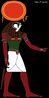 Gravura de Rá o deus sol dos Egípcios, um dos principais deuses da mitologia Egípcia. Seu principal centro de culto era a cidade de Iunu, no Norte do País (depois chamada Iunu-Ré, em sua honra), à qual os Gregos deram mais tarde ainda o nome de Heliópolis (cidade do sol), e que a Bíblia chama de On. Como uma das culturas agrícolas mais antigas e mais bem sucedidas da Terra, os antigos egípcios deram ao seu deus sol, Ré, a supremacia, reconhecendo a importância da luz do sol na produção de alimentos. <br><br/> Palavras-chave: relações culturais, religião, politeísmo, Antiguidade Oriental, Deus Sol.