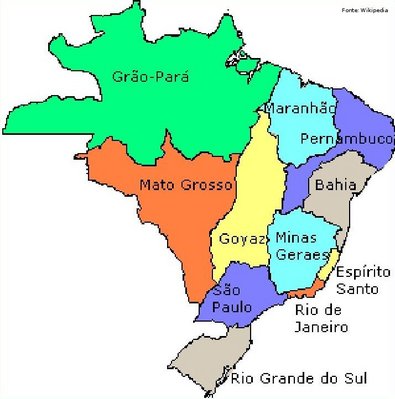 Mapa que mostra a divisão administrativa do Brasil em 1789. Parte do território que hoje pertence a Santa Catarina pertencia ainda a Argentina e o Acre também não havia sido incorporado ao nosso território.<br><br/>
Palavras-chave: relações de poder, Estado, Colônia, mapa, Brasil, territórios incorporados.