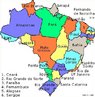 Mapa do Brasil durante a segunda guerra, quando foram criados alguns territórios federais em regiões fronteiriças para uma maior proteção. O Oeste paranaense foi desmembrado e juntamente com territórios de Santa Catarina formaram o Território Federal do Iguaçu. <br><br/> Palavras-chave: mapa, territórios fronteiriços, Segunda Guerra Mundial.